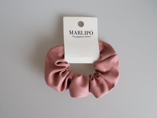 Vegan Leather Scrunchie - Soft Rose